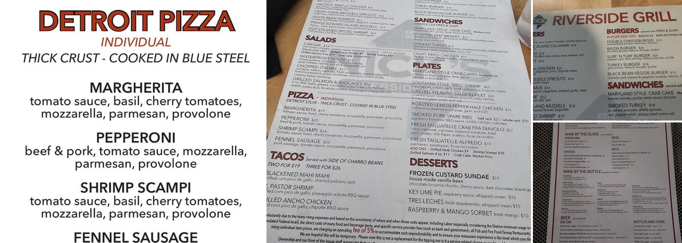 Nick's Riverside Grill Menu