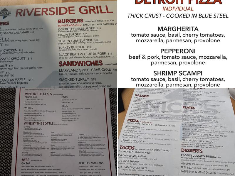Nick's Riverside Grill Menu