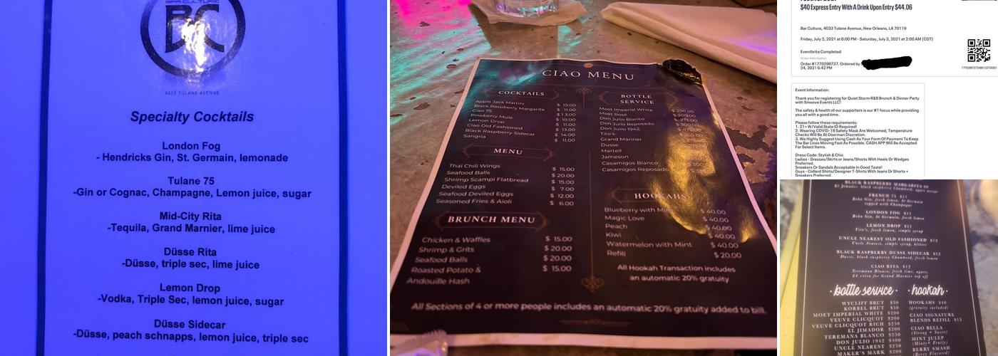 Ciao Tapas Bar & Lounge Menu