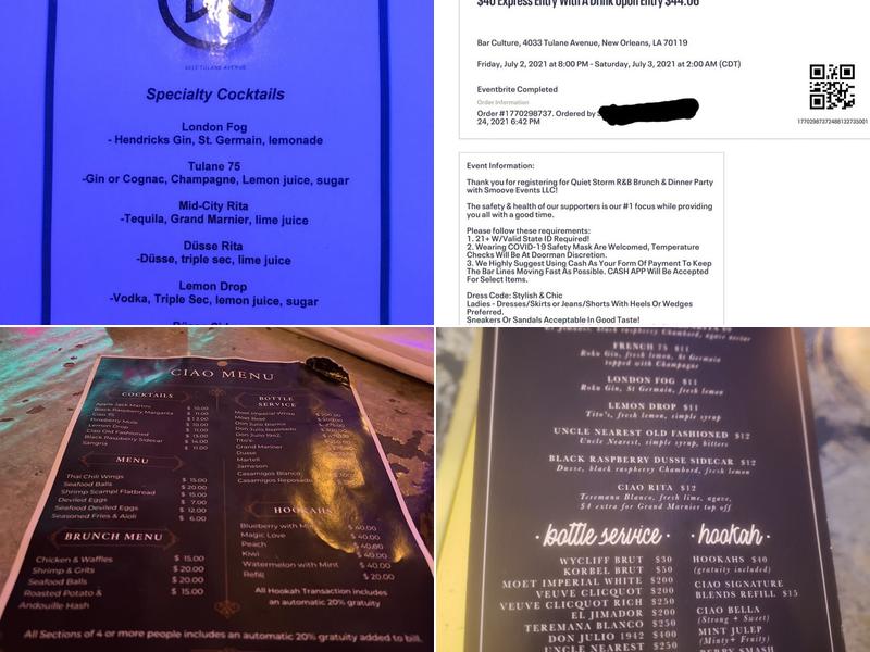 Ciao Tapas Bar & Lounge Menu