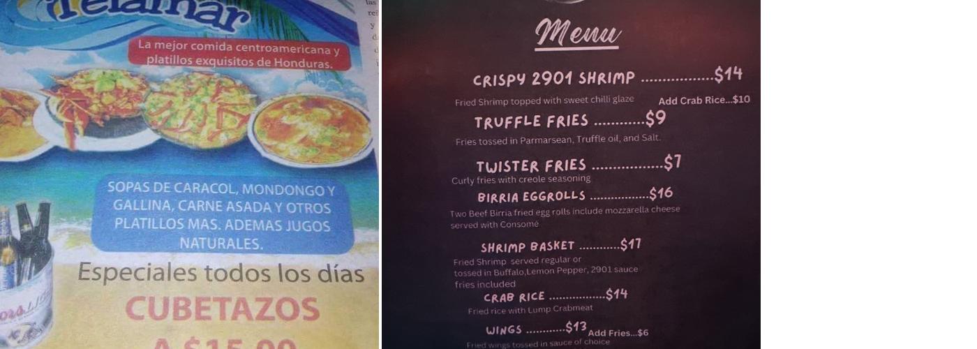 2901 Bar & Lounge Menu