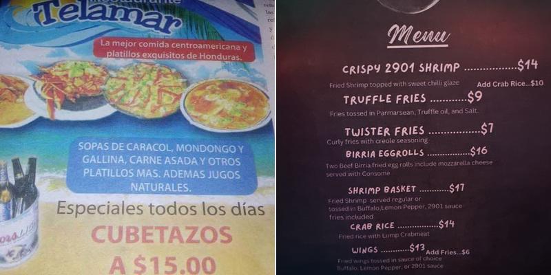 2901 Bar & Lounge Menu