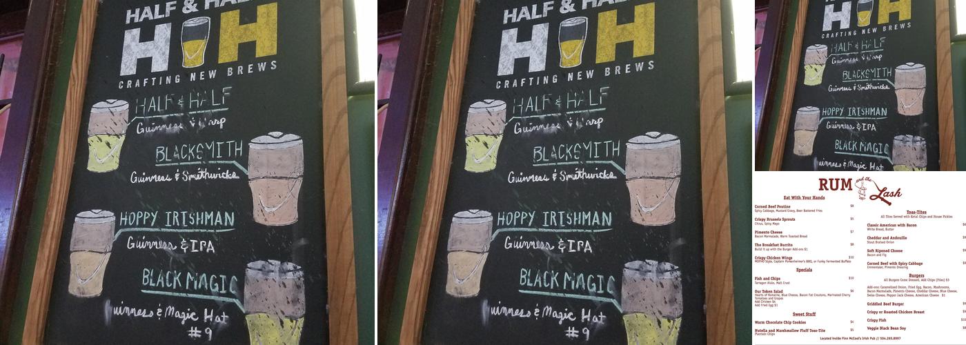 Mick's Irish Pub Menu