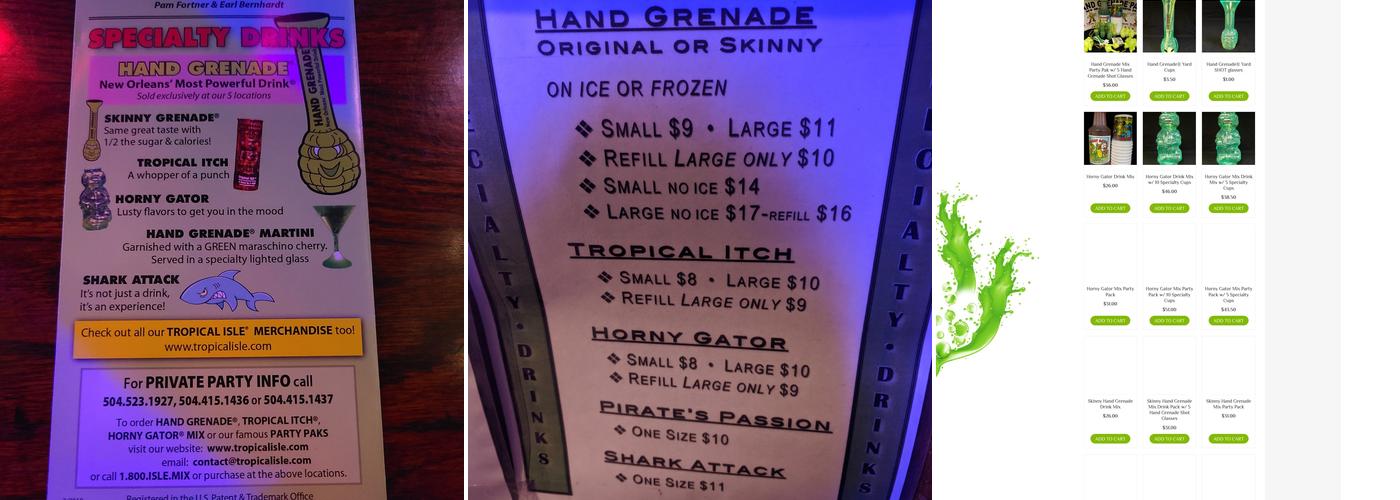 Little Tropical Isle Menu