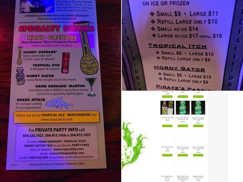 Little Tropical Isle Menu