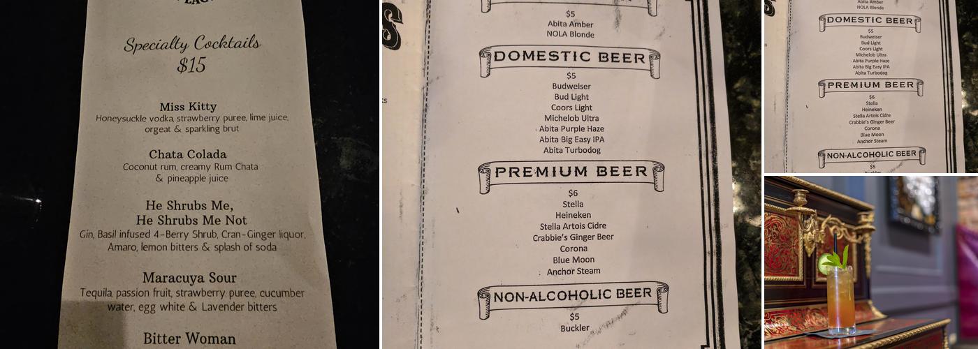 May Baily's Place Menu