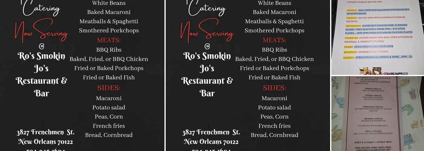Ro's Smokin Jo's Menu