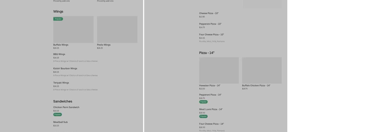 The Oak on Saint Charles Menu