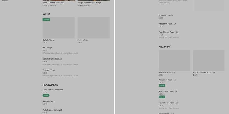 The Oak on Saint Charles Menu