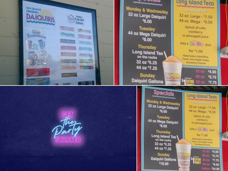 New Orleans Original Daiquiris Menu