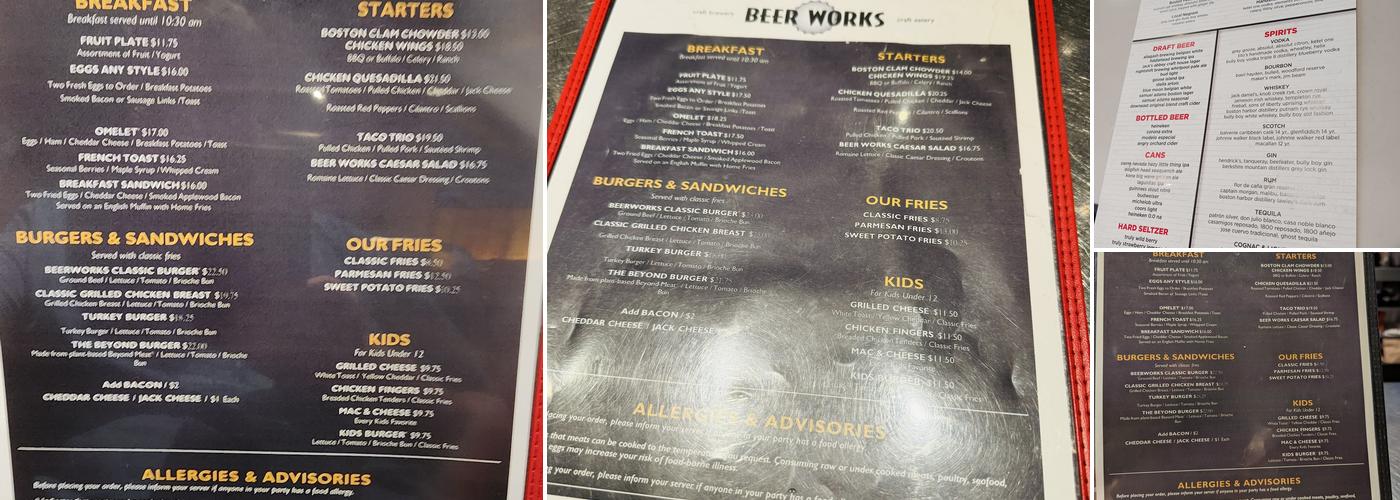 Beer Works Menu