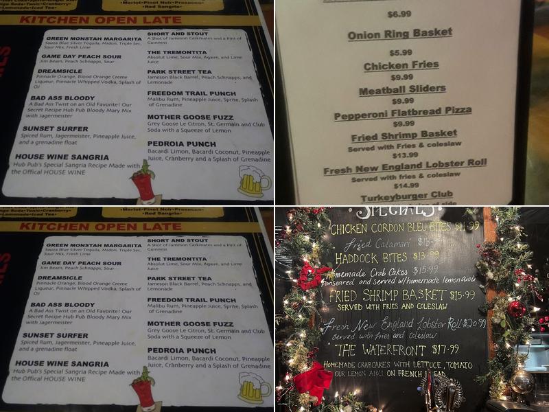 The Hub Pub Menu