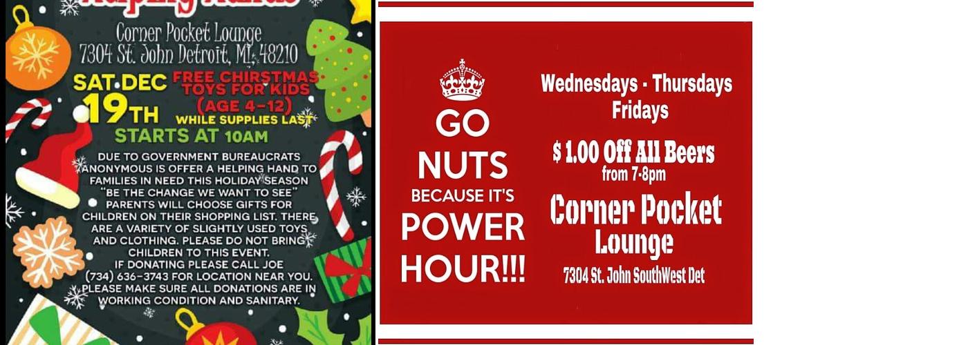 Corner Pocket Lounge Menu