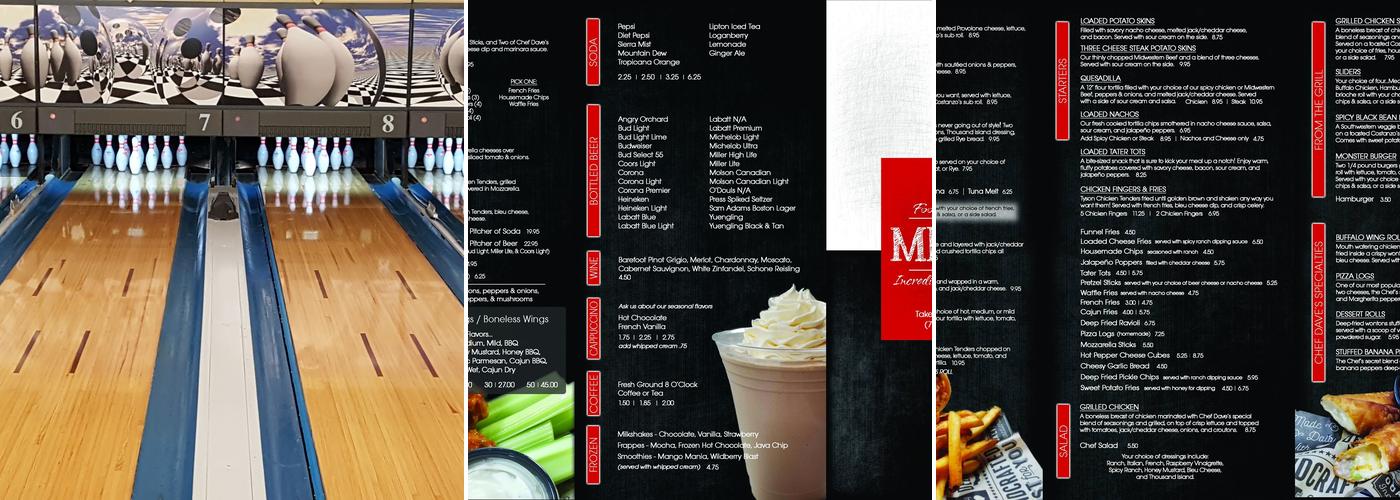 Manor Lanes Menu
