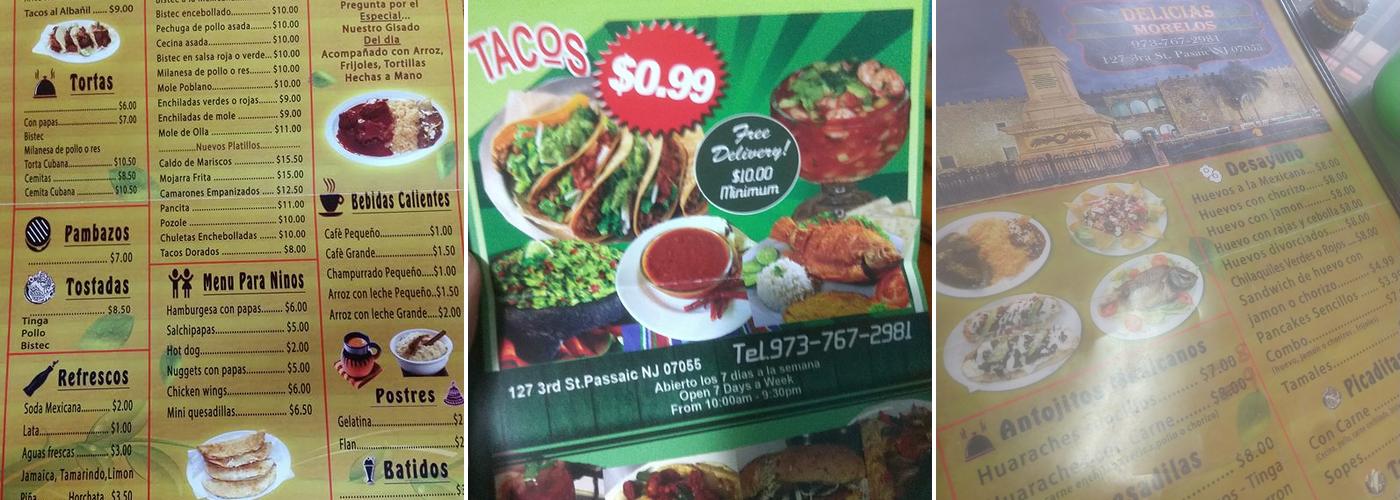 Morelos Restaurant Menu