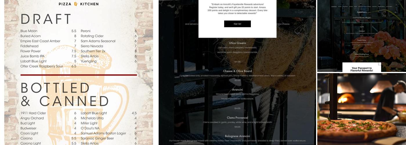 Avicolli's Coal Fire Menu