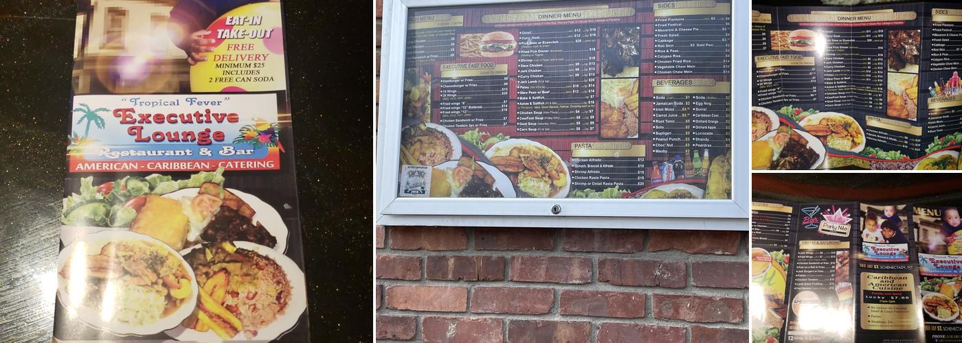 Tropical Fever Executive Lounge Menu