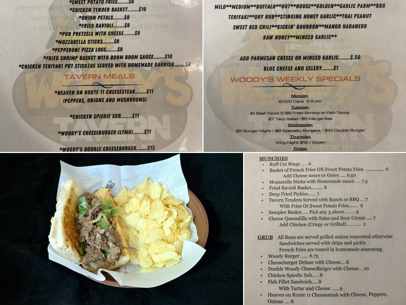 Woody's Tavern Menu