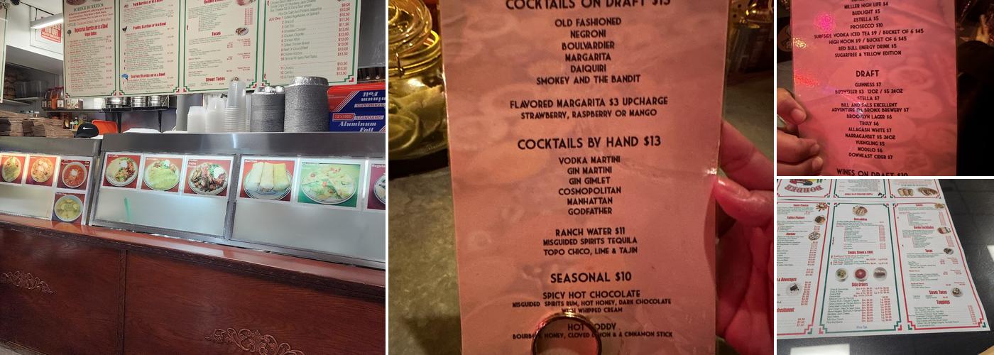 Horses and Divorces Menu