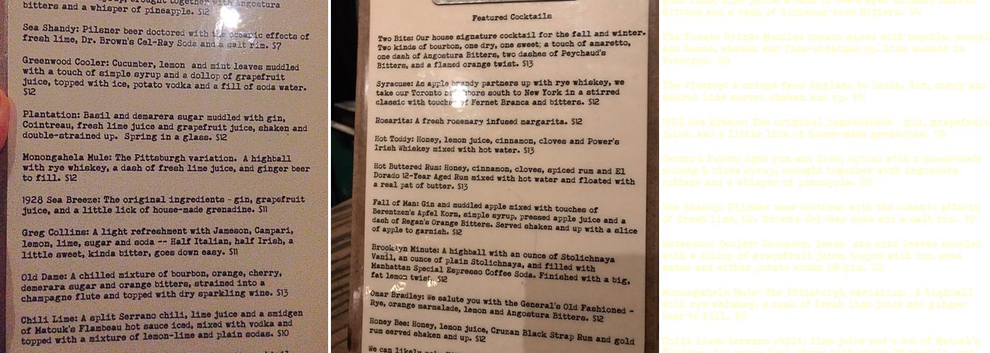 Quarter Menu