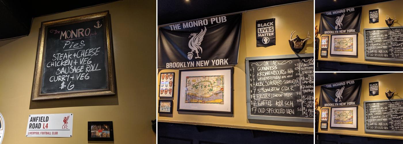 The Monro Pub Menu