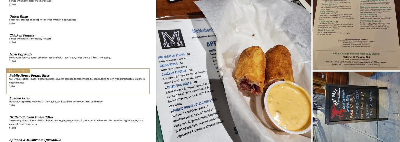 McMahon's Public House Menu