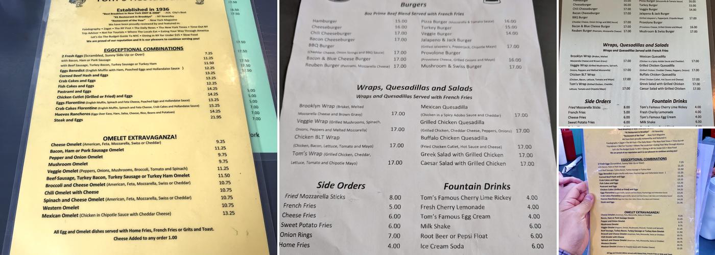 Tom's Menu