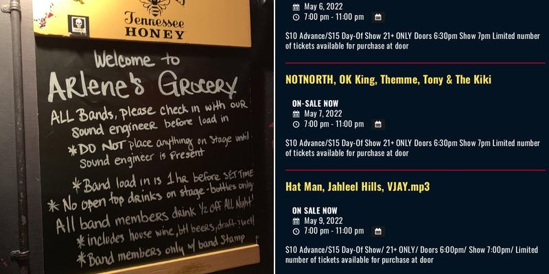 Arlene's Grocery Menu