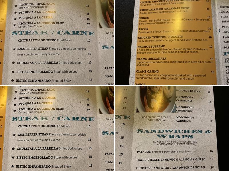 Jass Restaurant & Lounge Menu