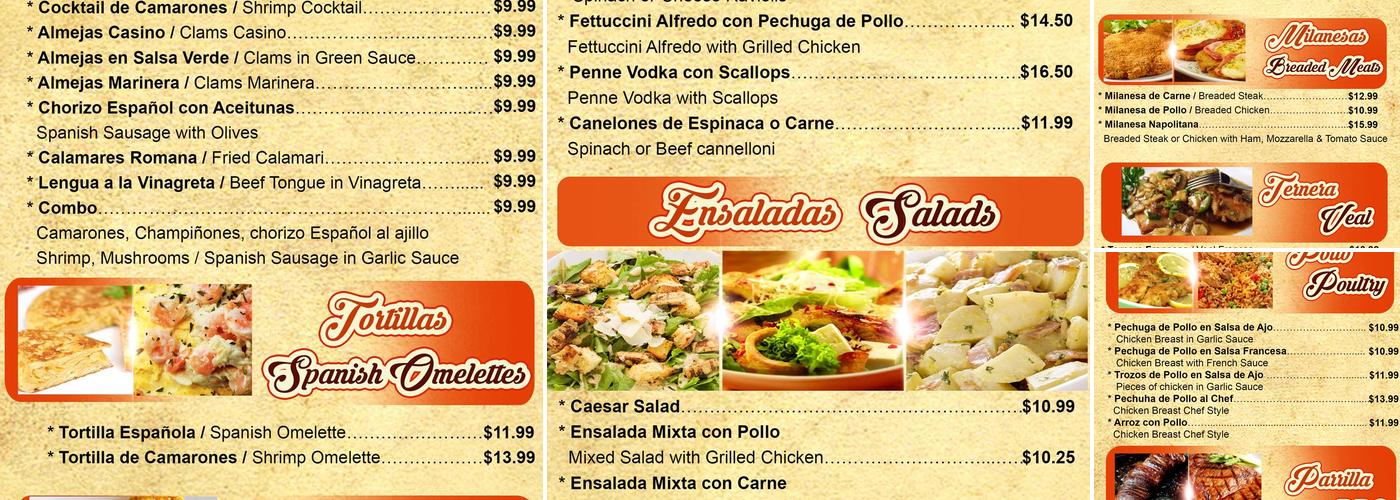 El patio bar & restaurant Menu