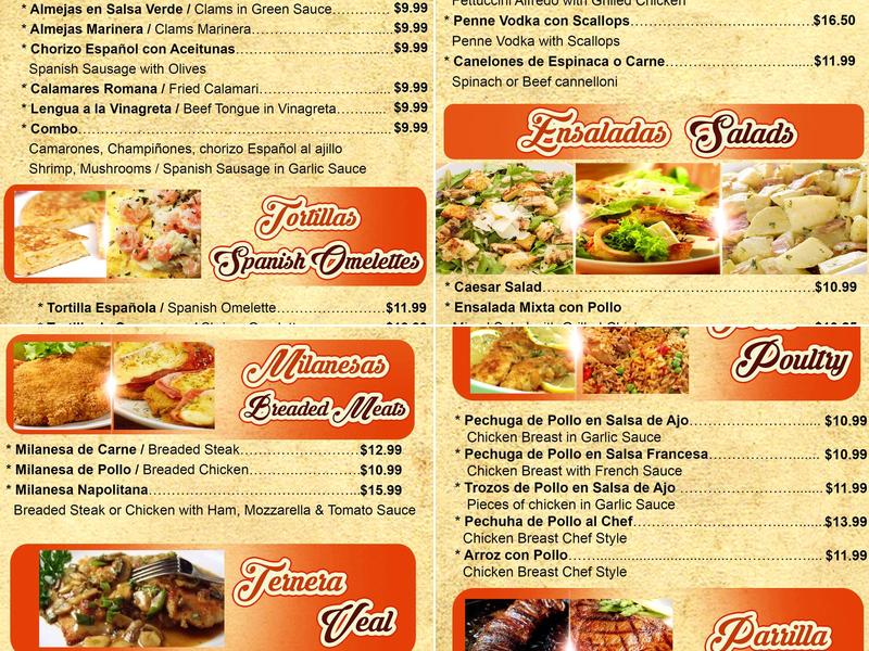 El patio bar & restaurant Menu