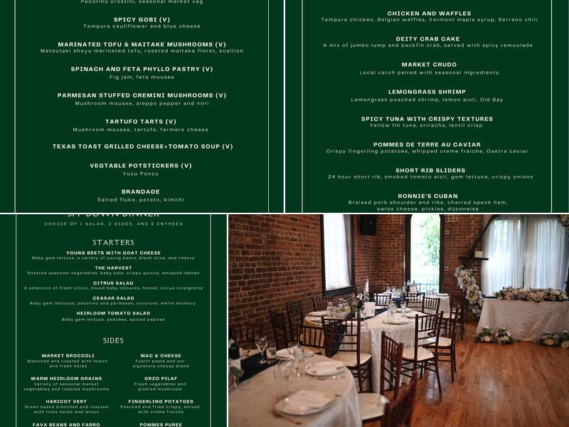 Deity Weddings and Events Menu