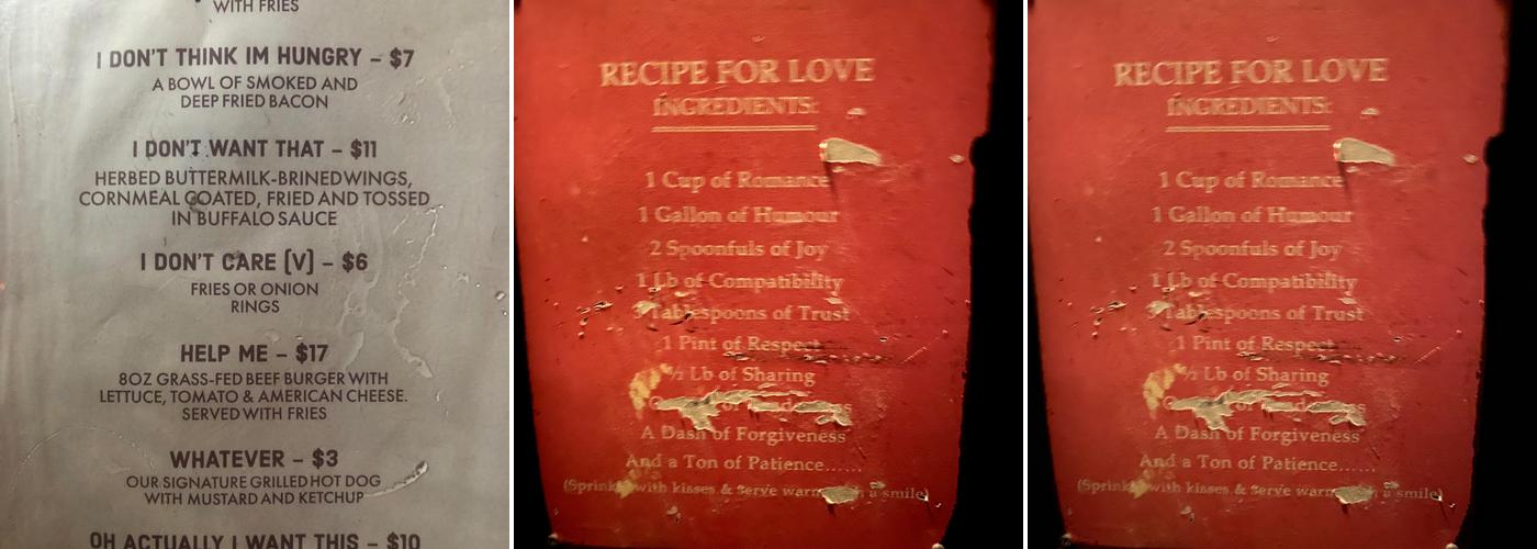 Phoenix Bar Menu