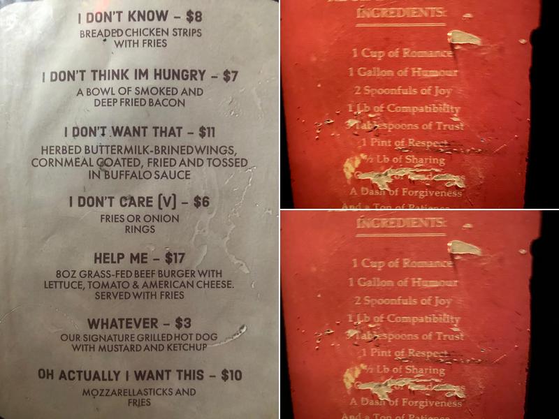 Phoenix Bar Menu