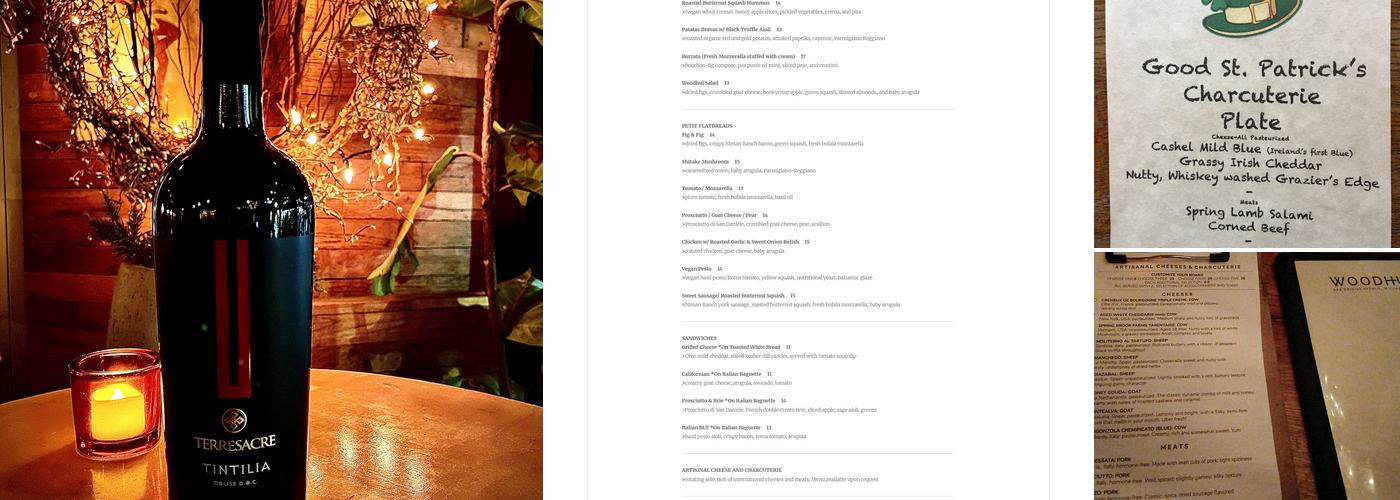 Woodhul Wine Bar Menu