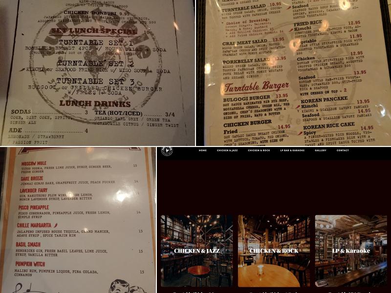Turntable Chicken Jazz Menu