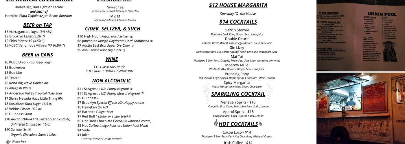 Union Pool Menu