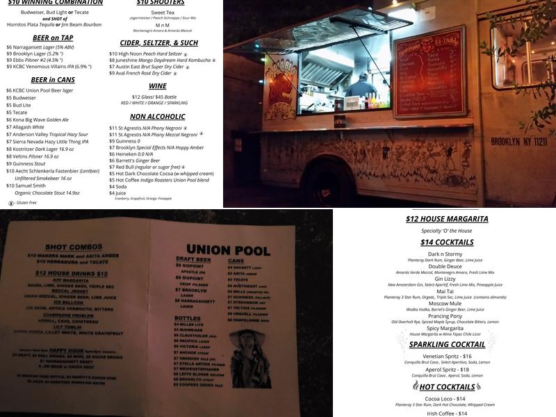 Union Pool Menu