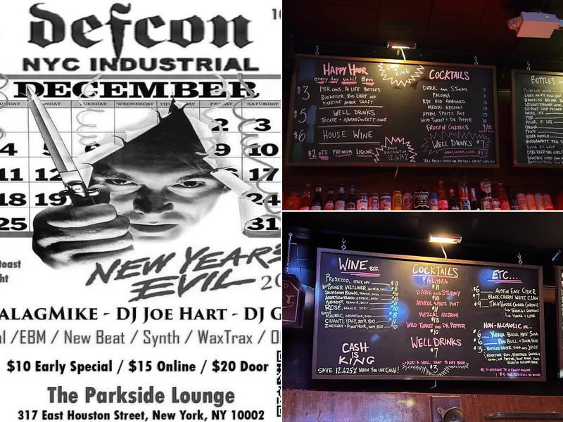 Parkside Lounge Menu