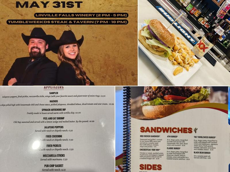 Tumbleweeds Steak & Tavern Menu