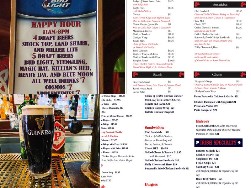 Fitzgerald's Pub Menu