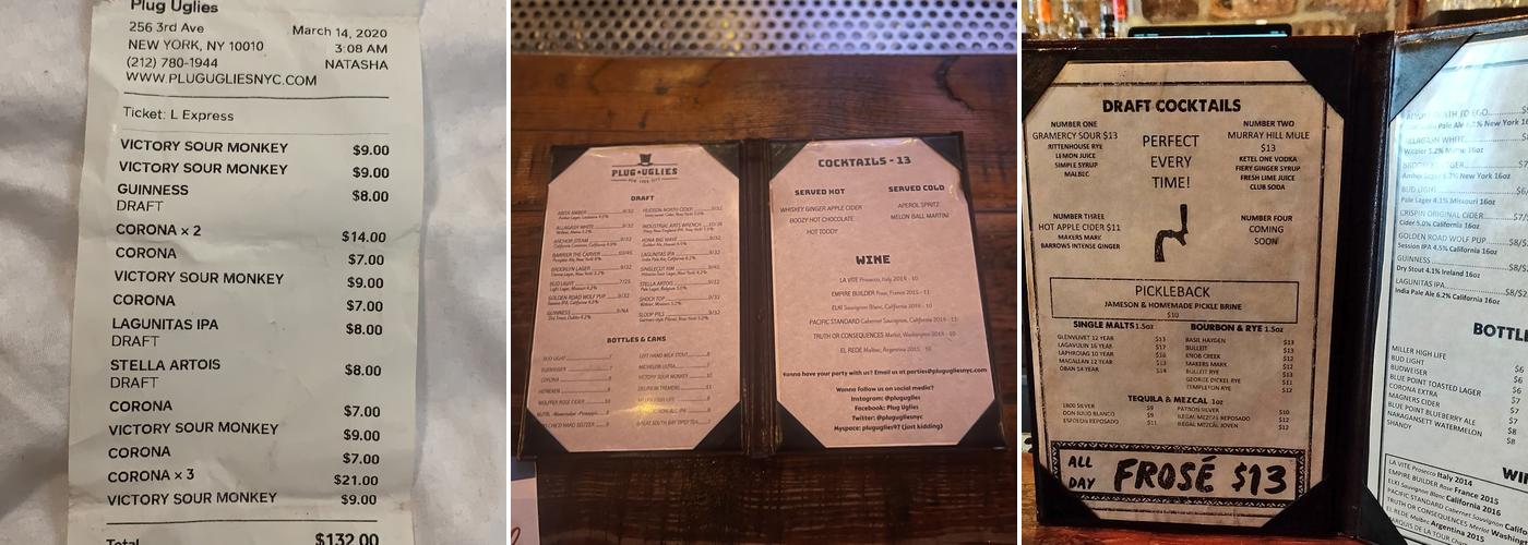 Plug Uglies Menu