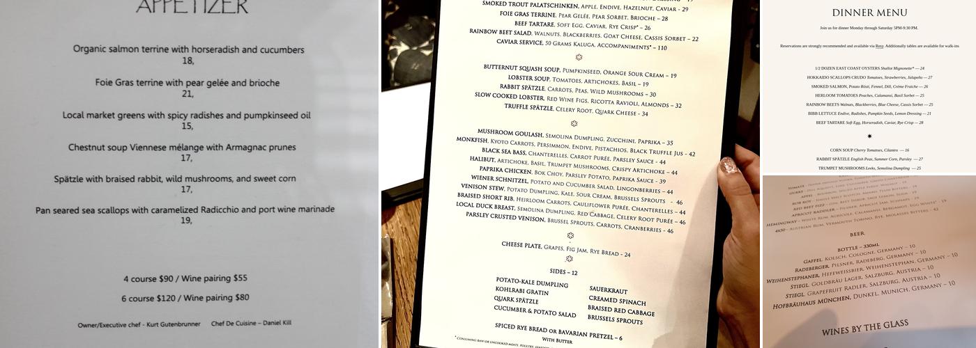Wallsé Menu