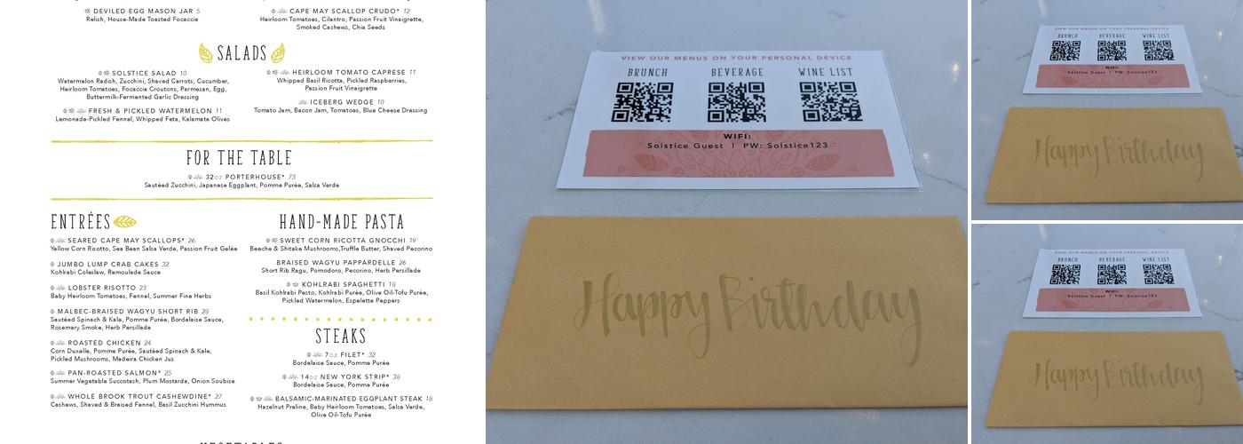 Solstice Menu