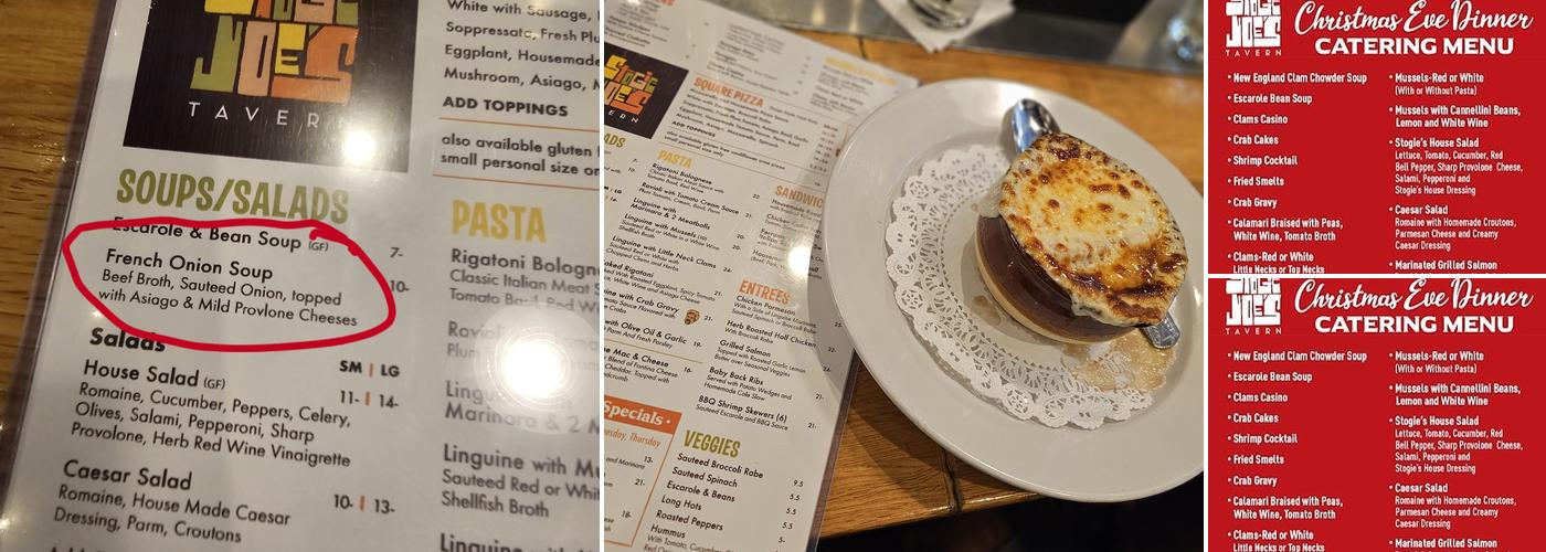 Stogie Joe's Tavern Menu