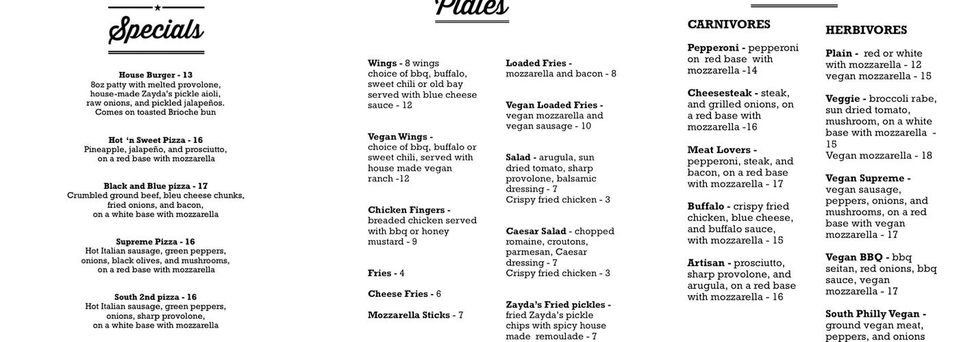 2street Menu