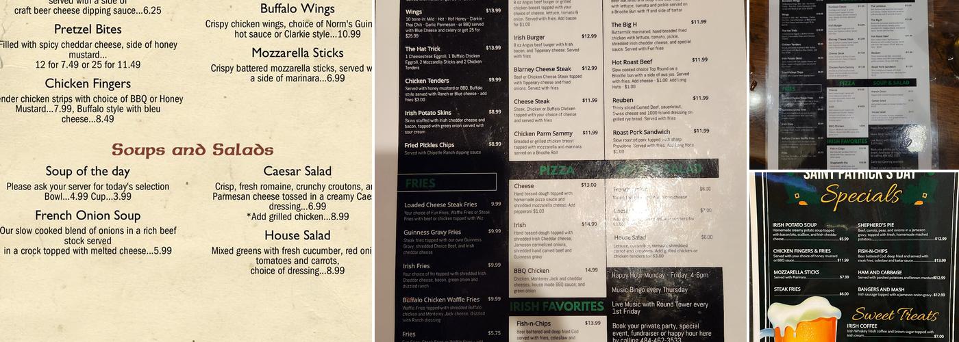 Hanrahan's Irish Pub Menu