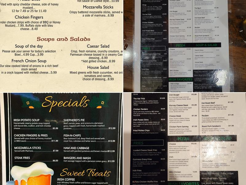 Hanrahan's Irish Pub Menu