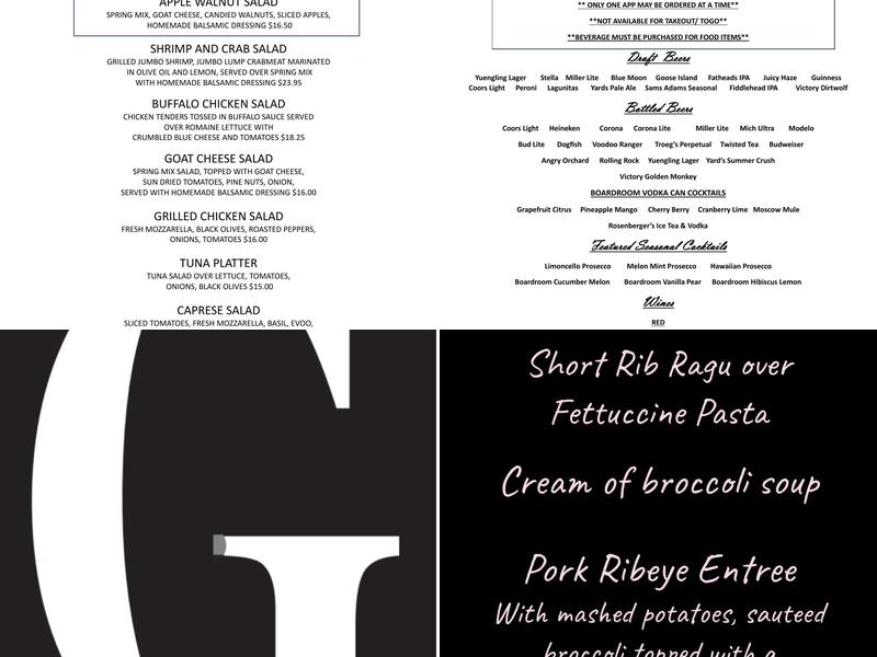 Giuseppe's of Ambler Menu