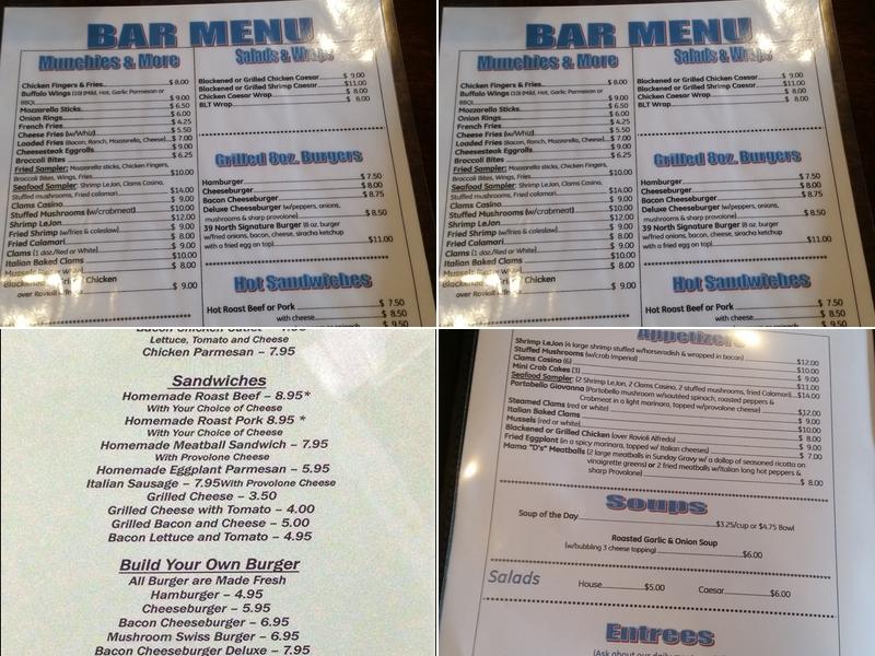 39 North Taproom and Grille Menu